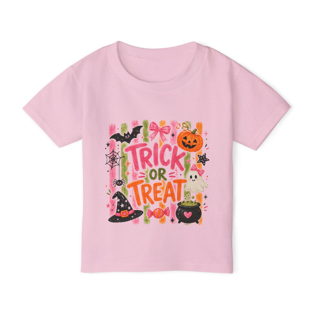 Toddler Halloween T‑Shirt — “Trick or Treat” Cute Pumpkin & Candy Design