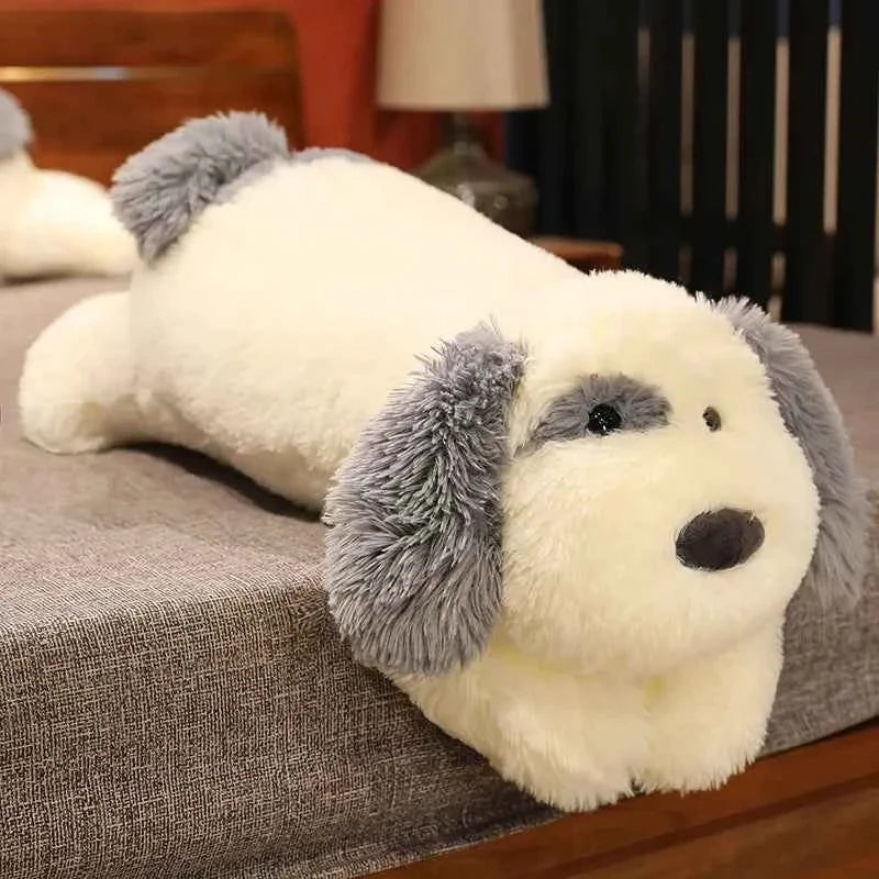 Soft Lying Dog Plush Toy – Giant Fluffy Puppy Hug Pillow