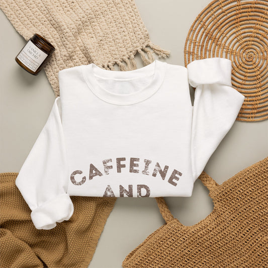 Caffeine and Kindness Crewneck Sweatshirt – Brew-tiful Blend Coffee Quote