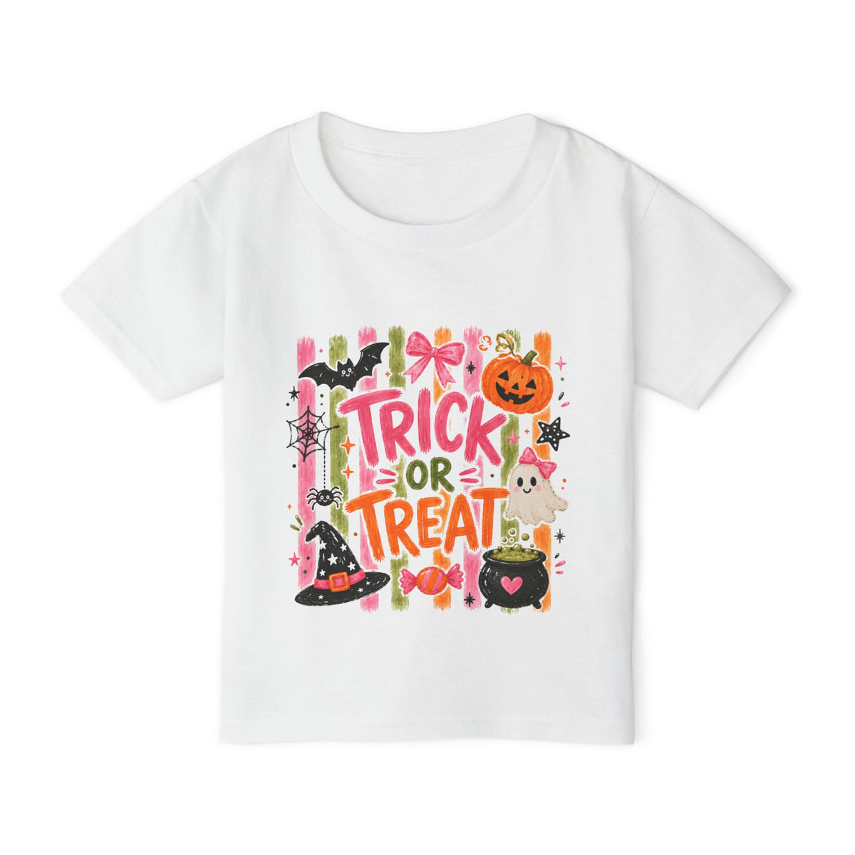 Toddler Halloween T‑Shirt — “Trick or Treat” Cute Pumpkin & Candy Design