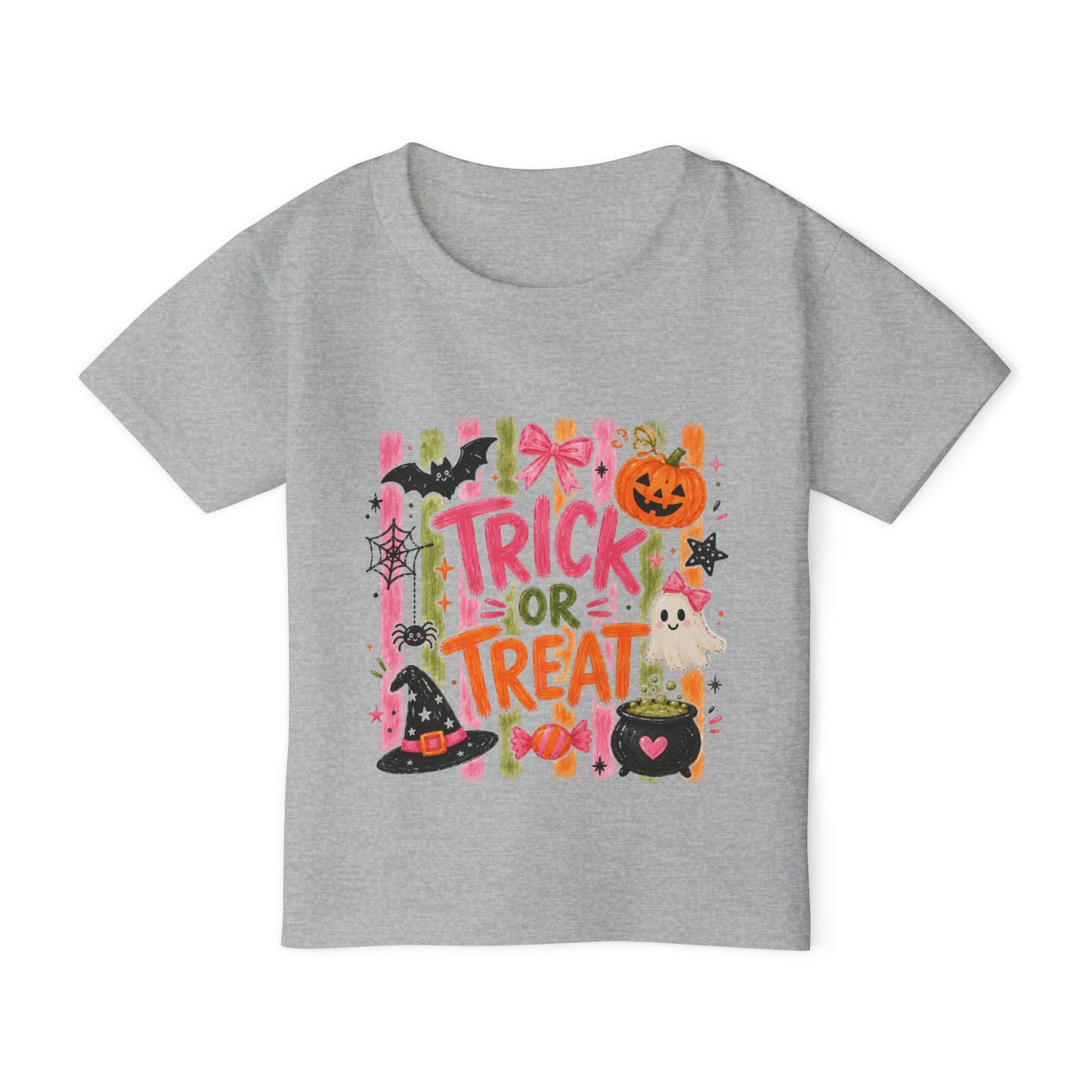 Toddler Halloween T‑Shirt — “Trick or Treat” Cute Pumpkin & Candy Design