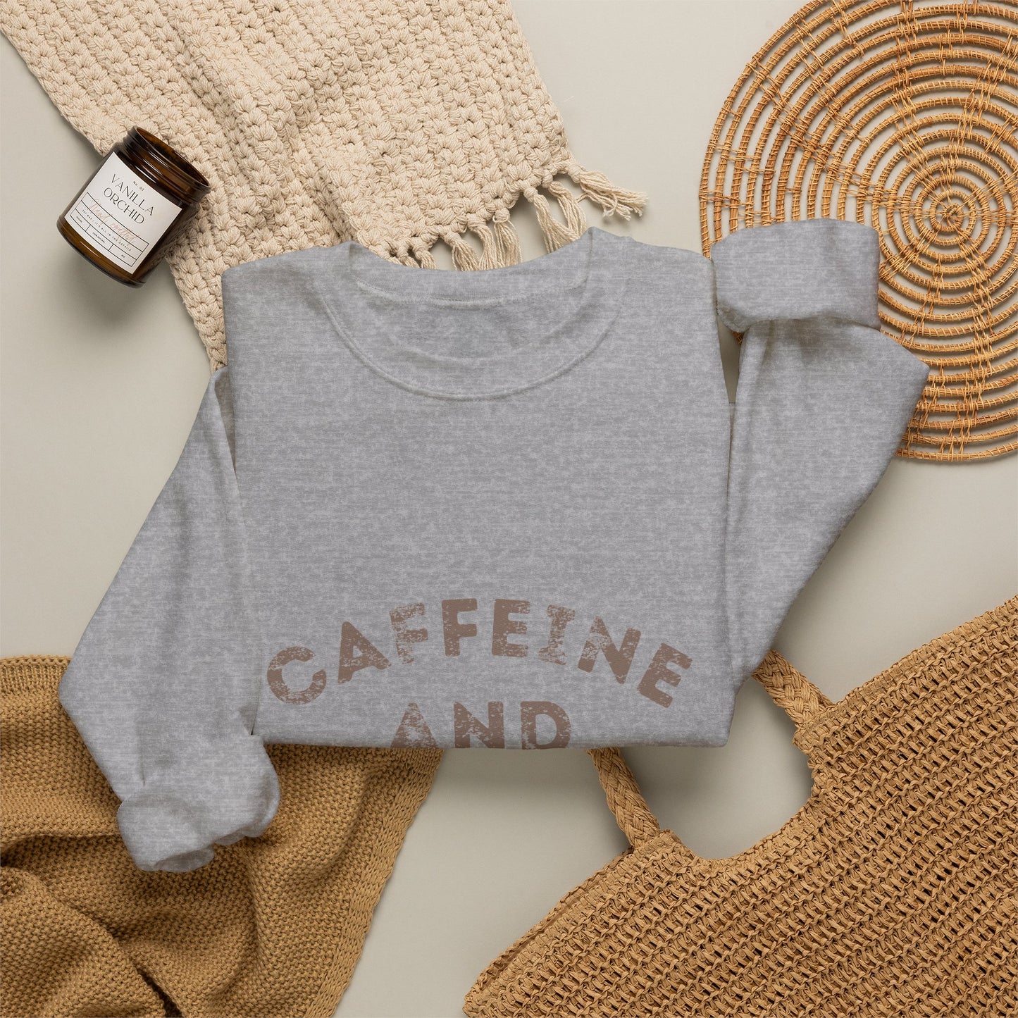 Caffeine and Kindness Crewneck Sweatshirt – Brew-tiful Blend Coffee Quote