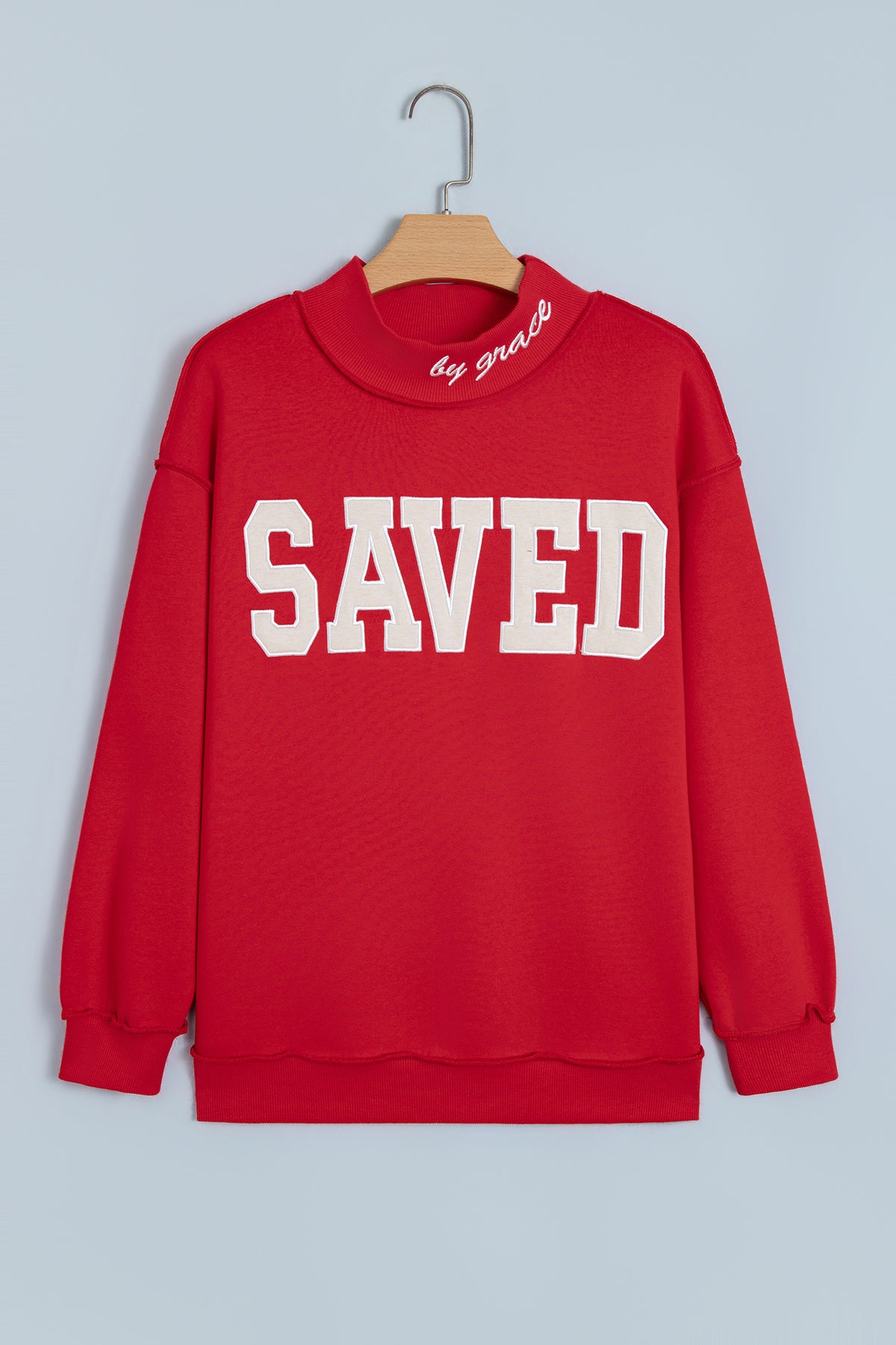 Saved By Grace -- With Embroidered Detail