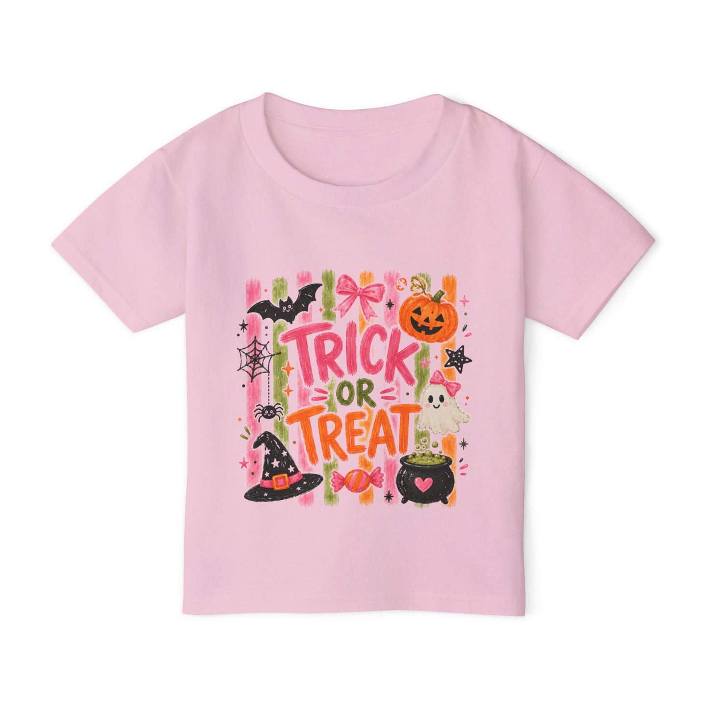 Toddler Halloween T‑Shirt — “Trick or Treat” Cute Pumpkin & Candy Design