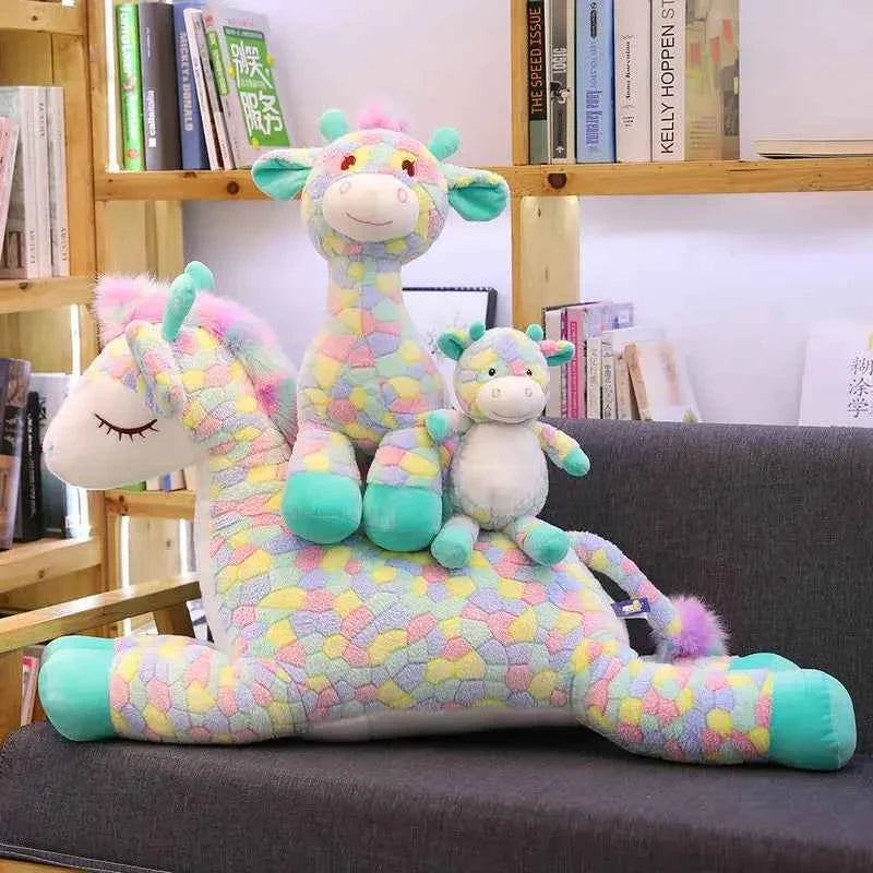 BGK ---Kawaii Rainbow Sika Deer Plush Toy – Cute Giant Deer Stuffed Animal Pillow
