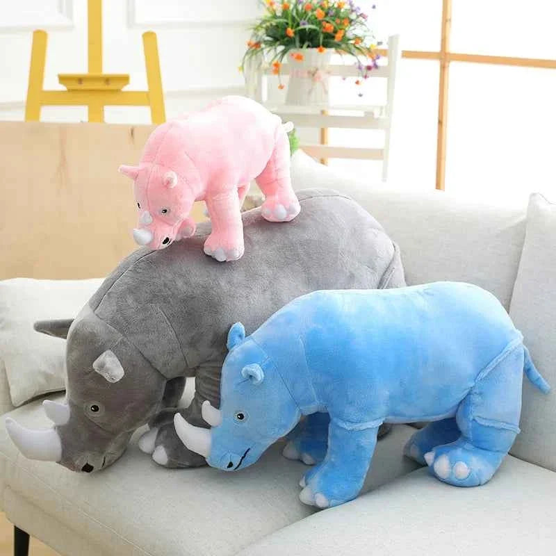 BGK- Plush Rhinoceros Stuffed Animal – Super Soft Kawaii Rhino Pillow Toy