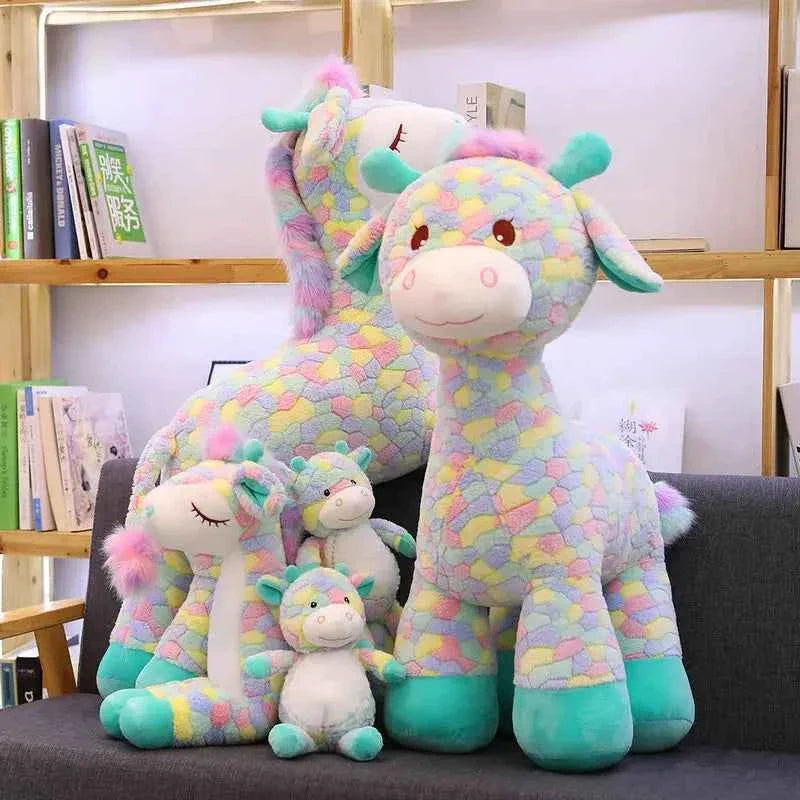 BGK ---Kawaii Rainbow Sika Deer Plush Toy – Cute Giant Deer Stuffed Animal Pillow