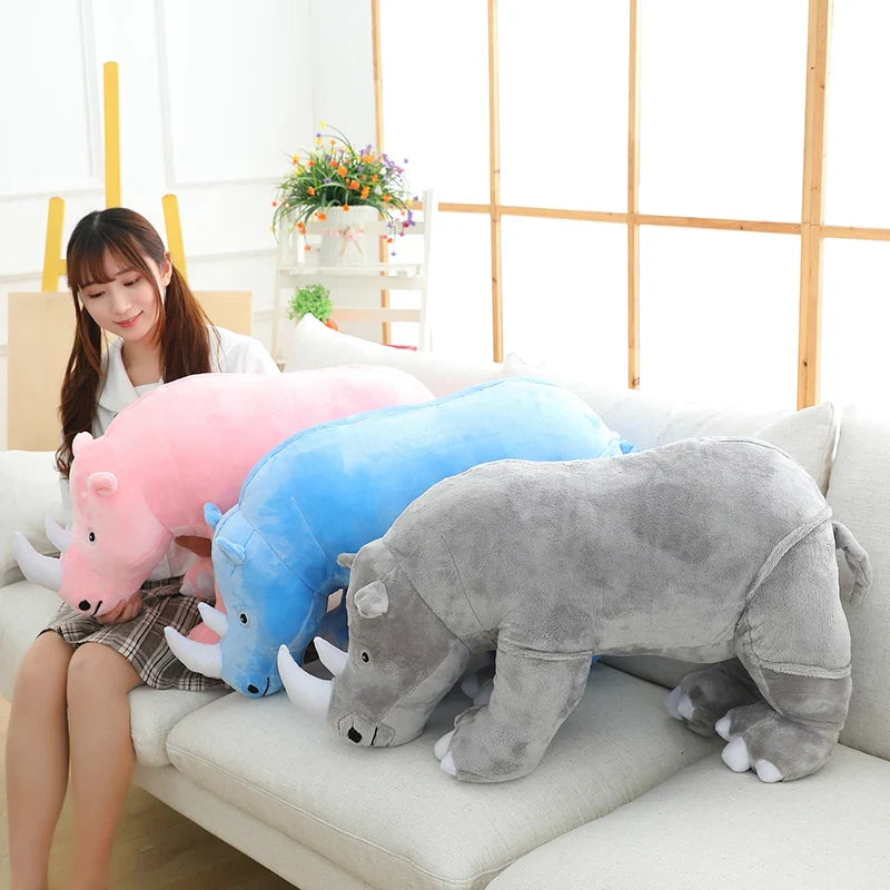BGK- Plush Rhinoceros Stuffed Animal – Super Soft Kawaii Rhino Pillow Toy
