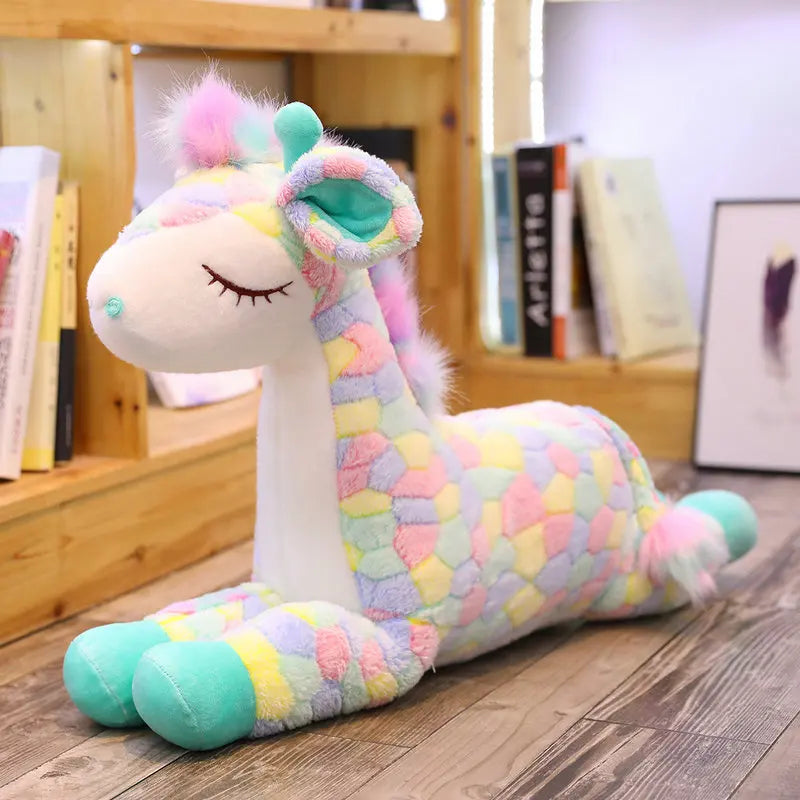 BGK ---Kawaii Rainbow Sika Deer Plush Toy – Cute Giant Deer Stuffed Animal Pillow
