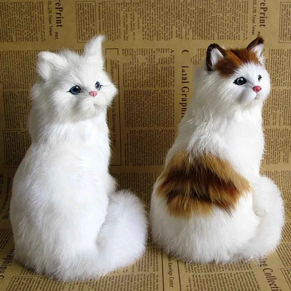 L3-Simulation Sleeping Cat Ornament – Realistic Faux Fur Cat Decoration