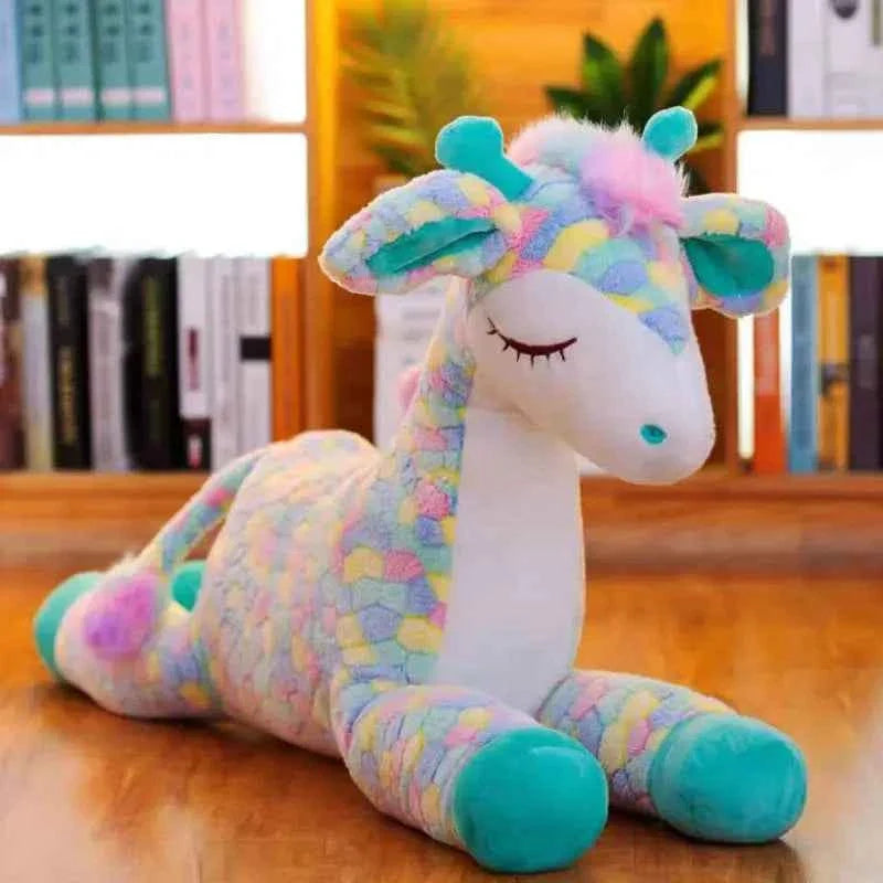 BGK ---Kawaii Rainbow Sika Deer Plush Toy – Cute Giant Deer Stuffed Animal Pillow