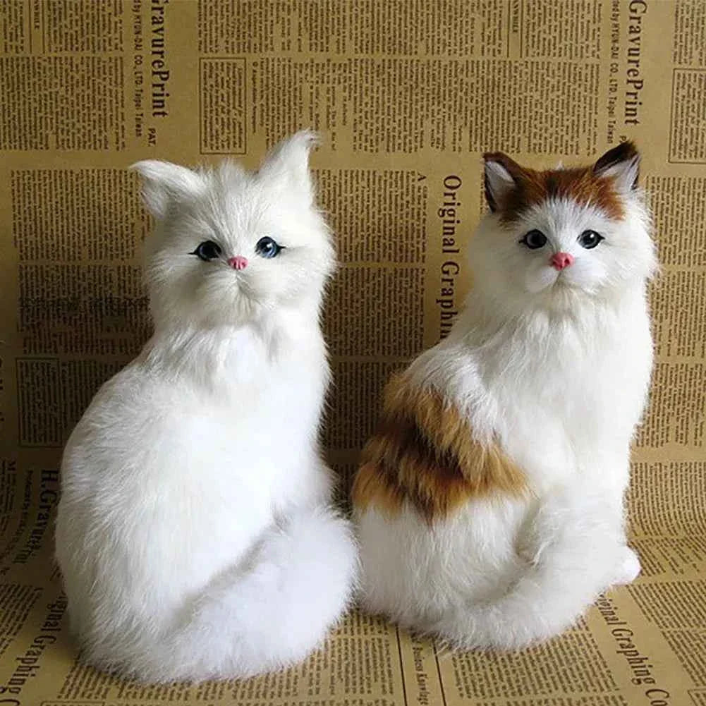 L3-Simulation Sleeping Cat Ornament – Realistic Faux Fur Cat Decoration