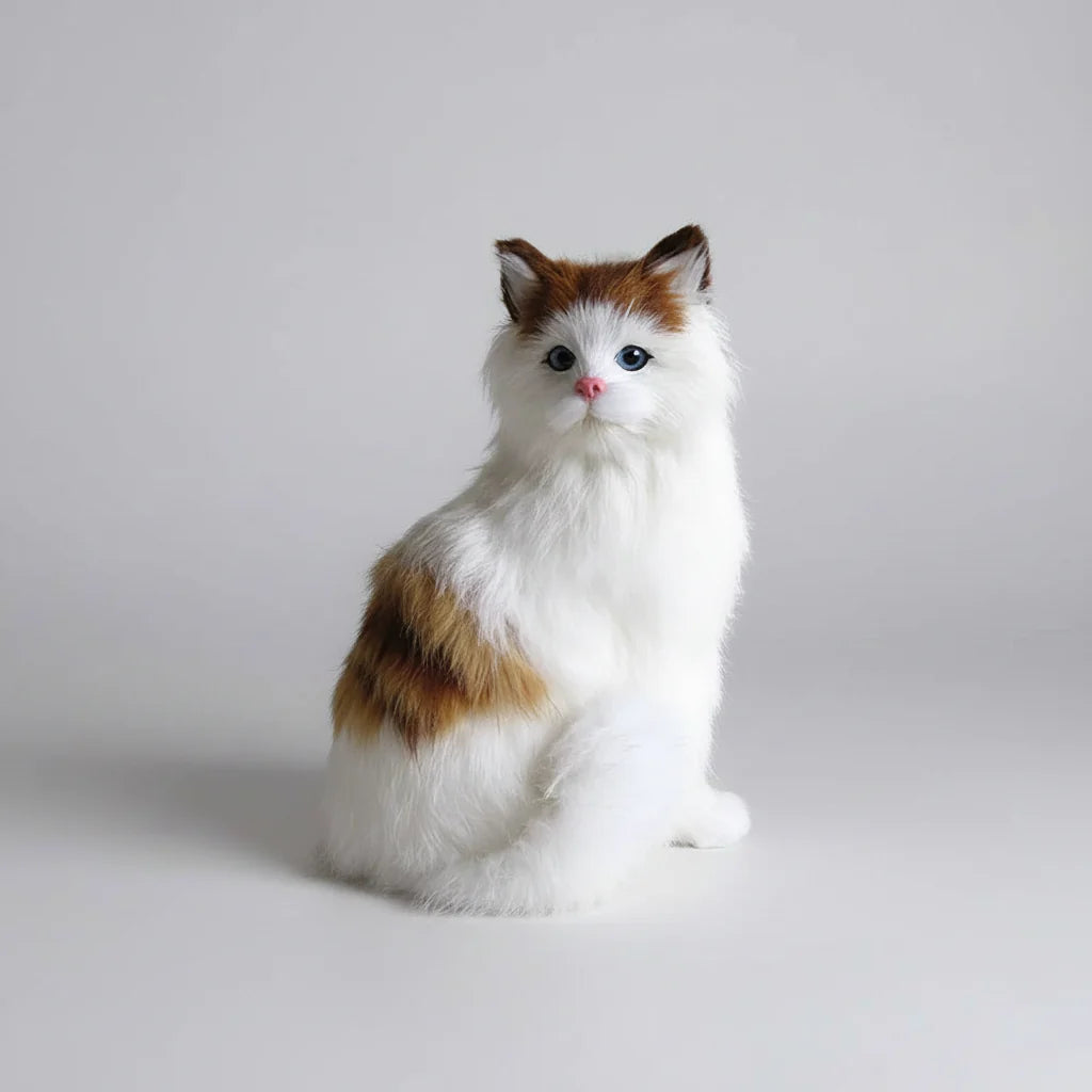 L3-Simulation Sleeping Cat Ornament – Realistic Faux Fur Cat Decoration
