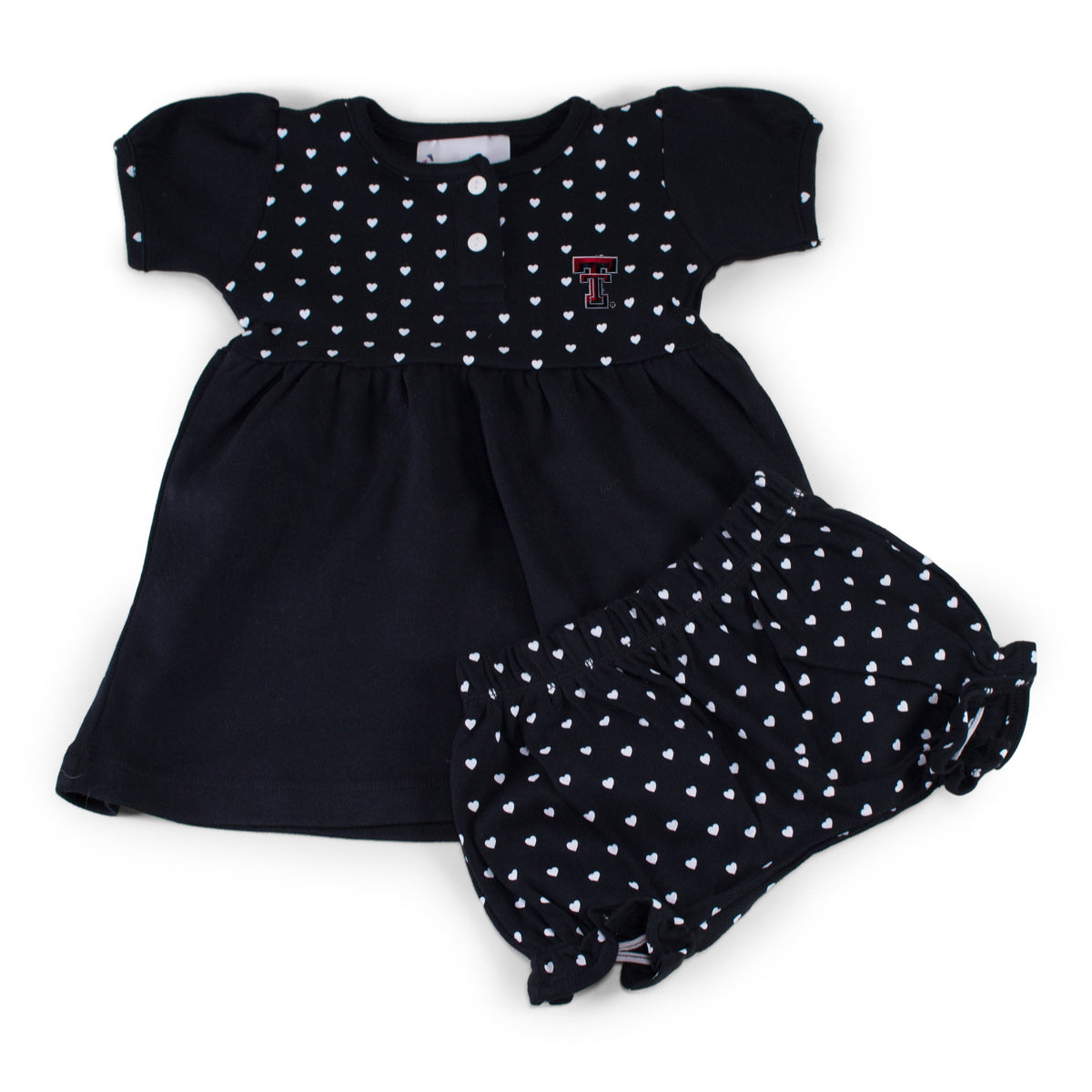 Texas Tech Girl's Heart Dress with Bloomers