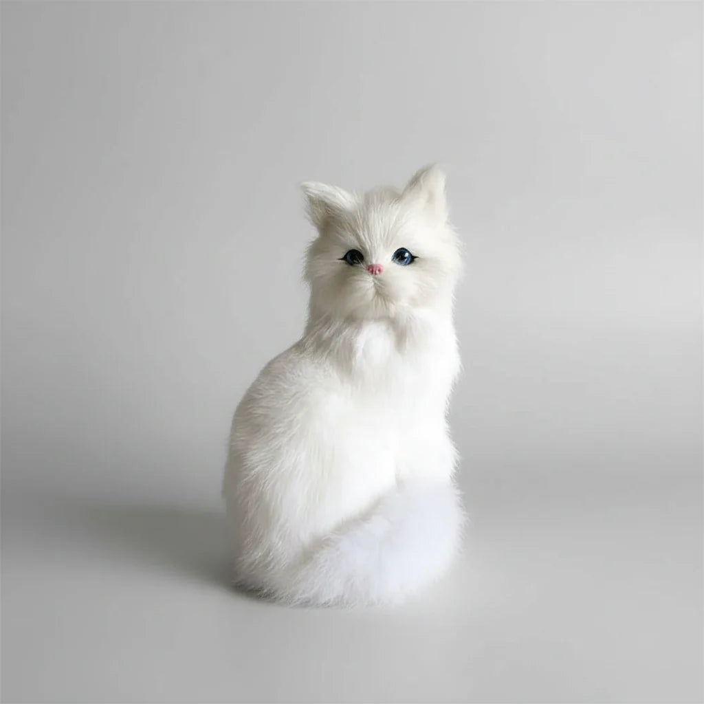 L3-Simulation Sleeping Cat Ornament – Realistic Faux Fur Cat Decoration