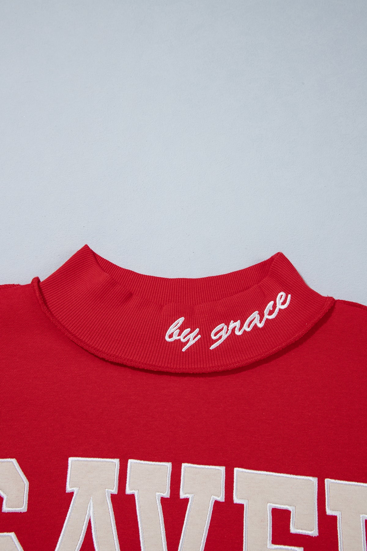 Saved By Grace -- With Embroidered Detail